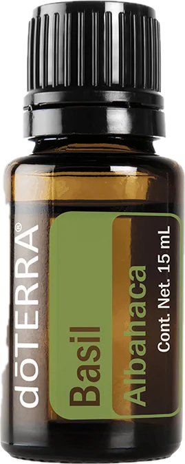 Albahaca 15 mL, foto del producto con etiqueta en español