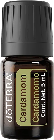 Cardamomo 5 mL, foto del producto con etiqueta en español