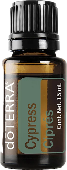 Ciprés 15 mL, foto del producto con etiqueta en español