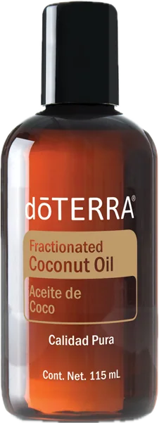 Aceite Fraccionado de Coco 115 mL, foto del producto con etiqueta en español