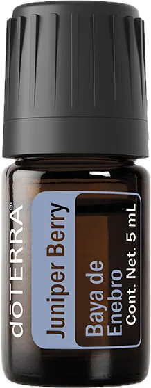 Baya de Enebro 5 mL, foto del producto con etiqueta en español